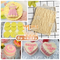 Silicon ốp vỏ cây tạo vân đậu, bánh rau câu trang trí xôi, thạch